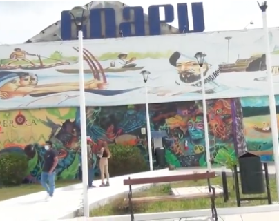 Terminal Fluvial de Pasajeros de Iquitos gestionado por ENAPU S.A. inaugura nuevo mural por los 480 aniversario por el.